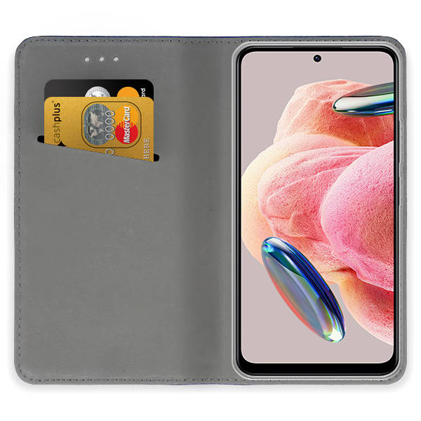 SKLO + PUZDRO 2v1 pre Xiaomi Redmi Note 12 - Knižkové MAGNET zlaté