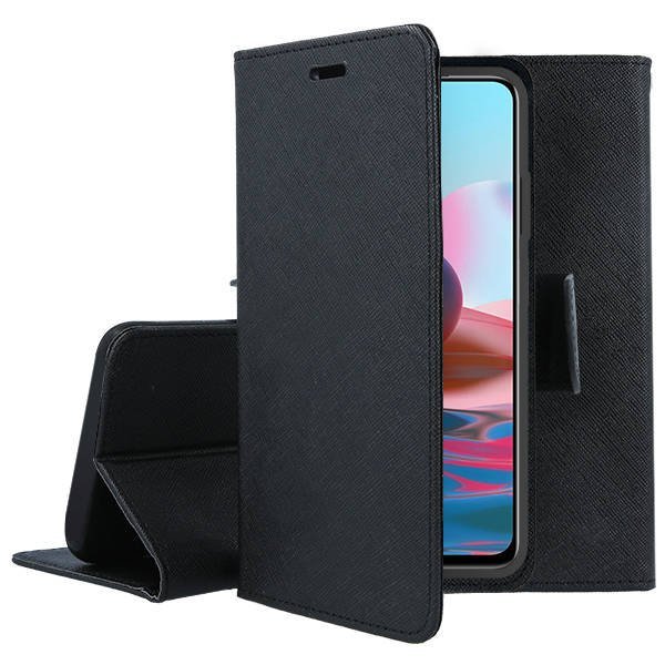 SKLO + PUZDRO 2v1 pre Xiaomi Redmi Note 12 - Knižkové FANCY čierne