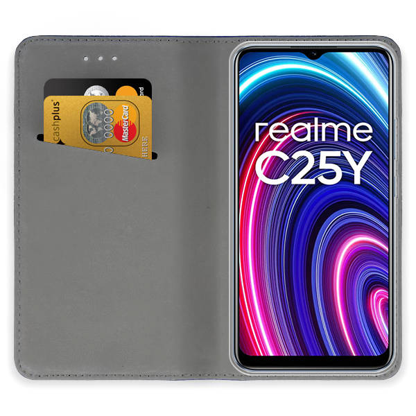 9D SKLO + PUZDRO 2v1 pre Realme C21Y / C25Y - Knižkové SMART MAGNET zlaté