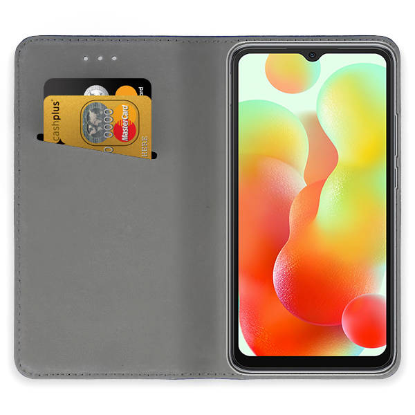 SKLO + PUZDRO 2v1 pre Xiaomi Redmi 12C - Knižkové puzdro MAGNET zlaté