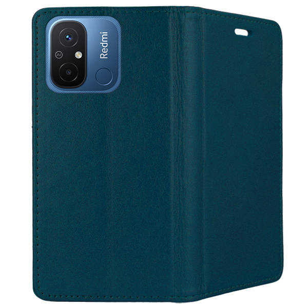 SKLO + PUZDRO 2v1 pre Xiaomi Redmi 12C - Knižkové puzdro MAGNETIC zelené