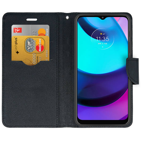 9D SKLO + PUZDRO 2v1 pre Motorola Moto E32 / E32s - Knižkové FANCY zlato čierne