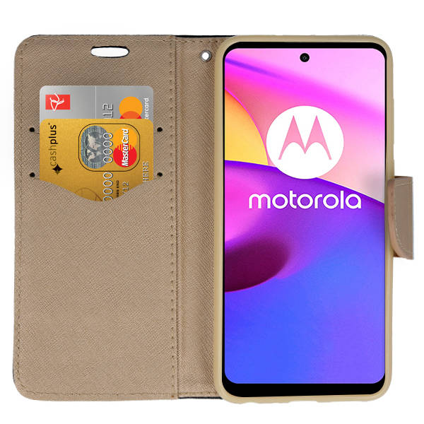 Knižkové puzdro pre Motorola Moto E32 / E32s - Smart FANCY čierno zlaté