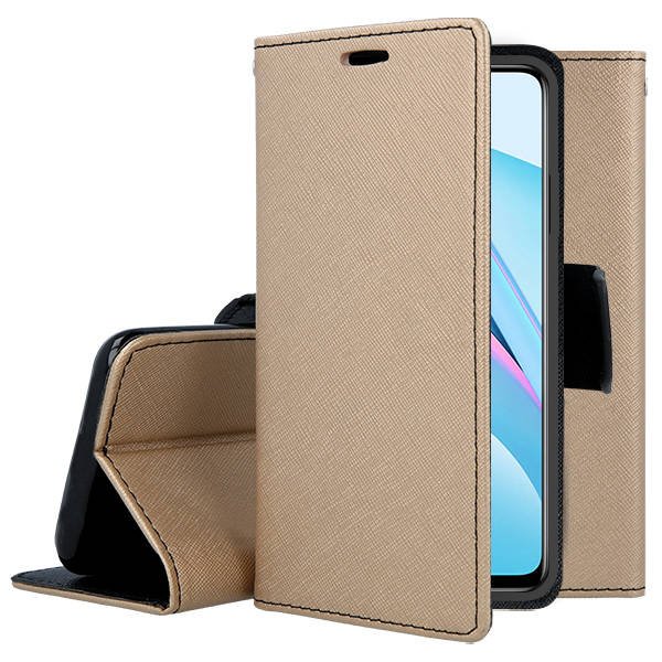SKLO + PUZDRO 2v1 pre Xiaomi Redmi Note 12 Pro 5G - Knižkové FANCY zlato čierne