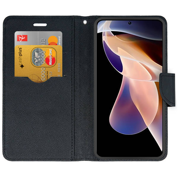 SKLO + PUZDRO 2v1 pre Xiaomi Redmi Note 12 Pro 5G - Knižkové FANCY čierne