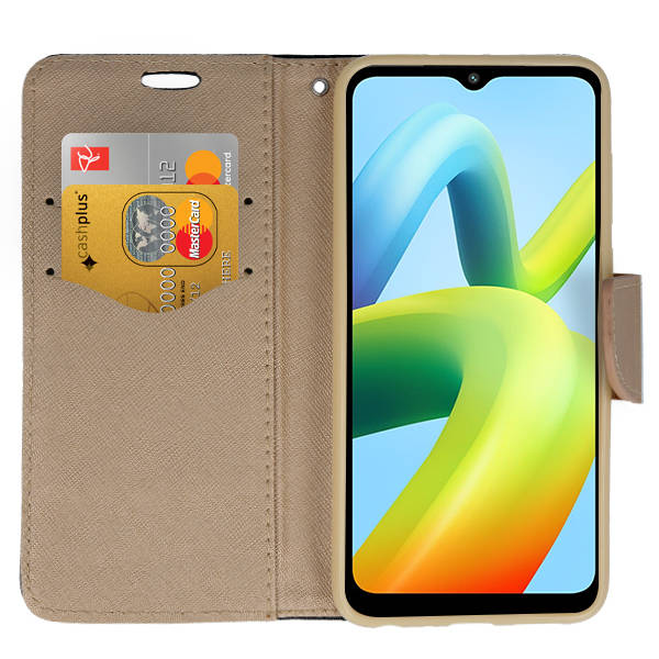 Knižkové puzdro pre Xiaomi Redmi A1 / Redmi A2 - FANCY čierno zlaté