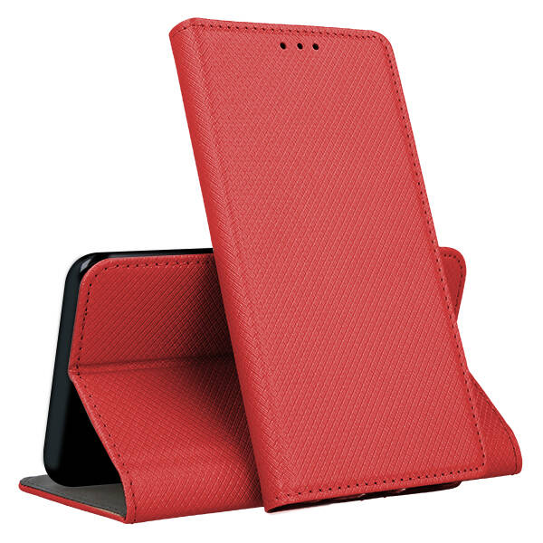 SKLO + PUZDRO 2v1 pre Xiaomi Redmi Note 12S - Knižkové SMART MAGNET červené