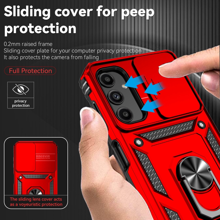 SKLO + PUZDRO 2v1 pre Samsung Galaxy A14 / A14 5G - SLIDING červené