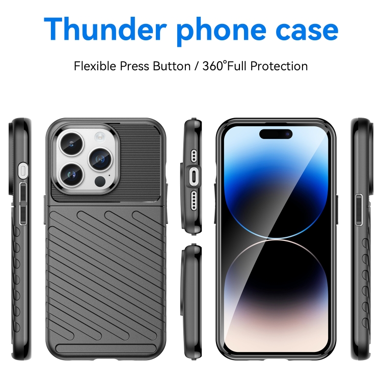 Zadný ochranný kryt pre iPhone 15 Pro - THUNDER čierny
