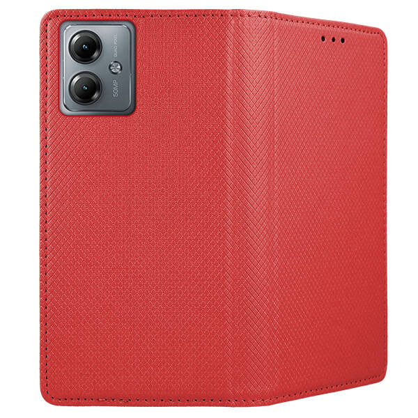 9D SKLO + PUZDRO 2v1 pre Motorola Moto G14 - Knižkové SMART MAGNET červené