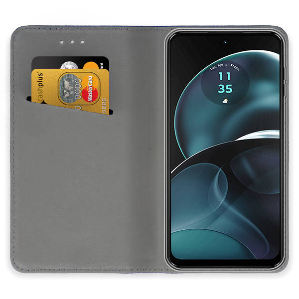 9D SKLO + PUZDRO 2v1 pre Motorola Moto G14 - Knižkové SMART MAGNET červené