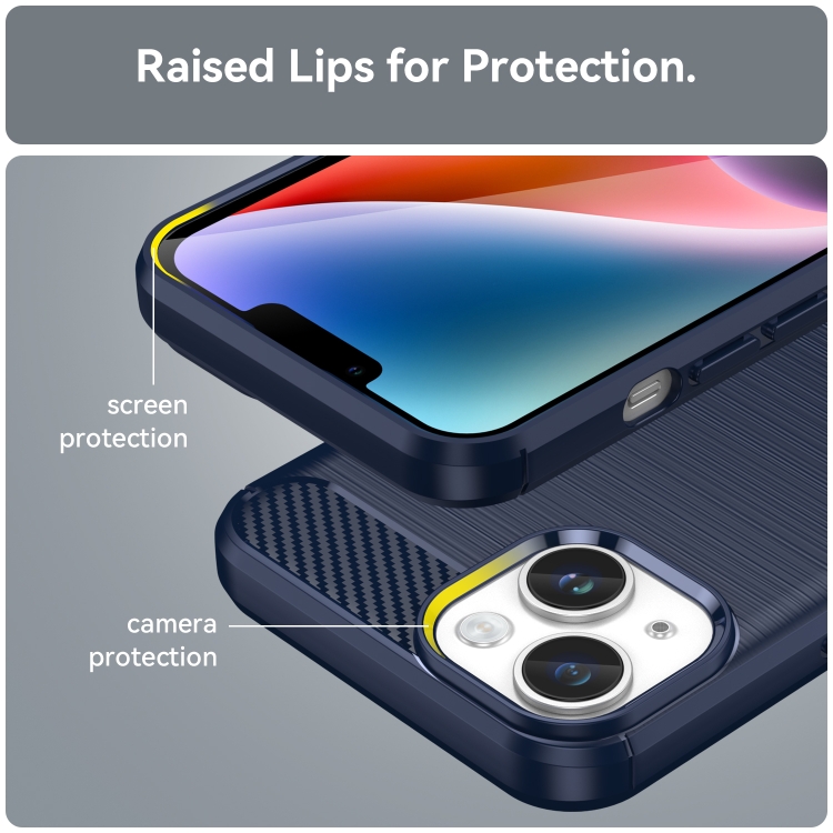 Zadný ochranný kryt pre iPhone 15 - CARBON modrý