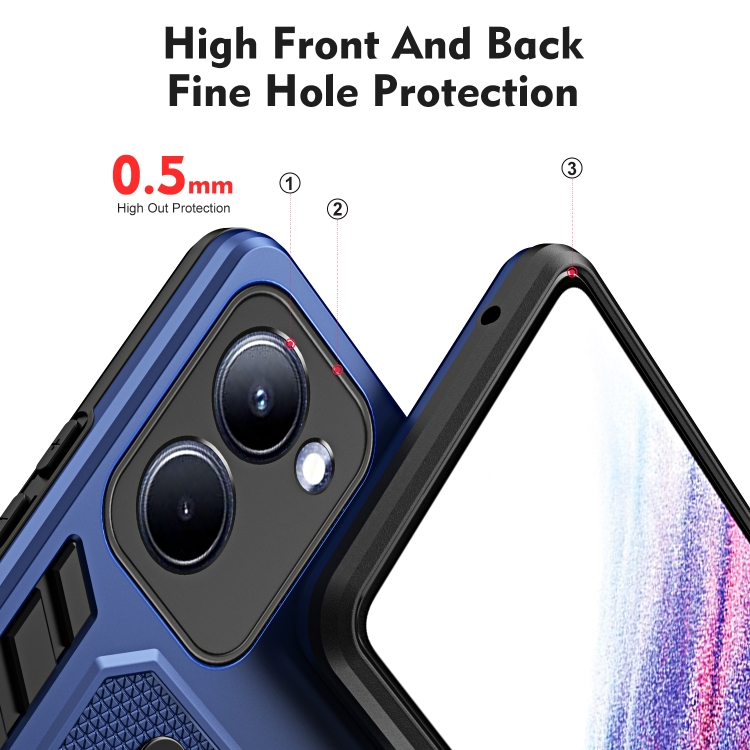 SKLO + PUZDRO 2v1 pre Realme 10 - Tvrdené LOOP HOLDER modré