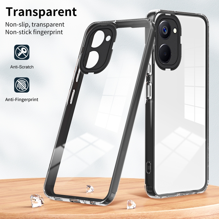 Zadný ochranný kryt pre Realme 10 - Tvrdený TPU FRAME čierny