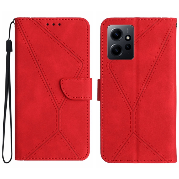 SKLO + PUZDRO 2v1 pre Xiaomi Redmi Note 12 - Knižkové STITCHING červené