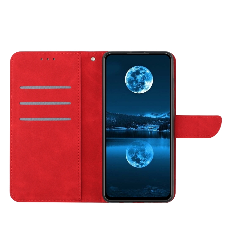 SKLO + PUZDRO 2v1 pre Xiaomi Redmi Note 12 - Knižkové STITCHING červené