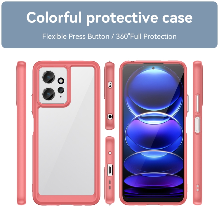 SKLO + PUZDRO 2v1 pre Xiaomi Redmi Note 12 - Tvrdené SPACE červené