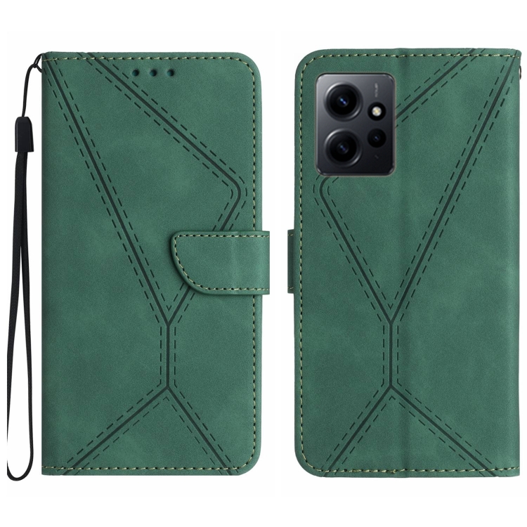 Knižkové puzdro pre Xiaomi Redmi Note 12 - Knižkové STITCHING zelené