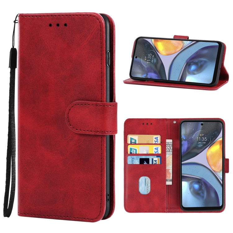 Knižkové puzdro pre Motorola Moto G22 - Solid červené