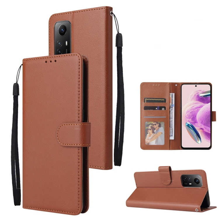 SKLO + PUZDRO 2v1 pre Xiaomi Redmi Note 12S - Knižkové SOLID hnedé