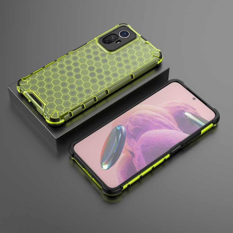 SKLO + PUZDRO 2v1 pre Xiaomi Redmi Note 12S - Tvrdené HONEYCOMB zelené