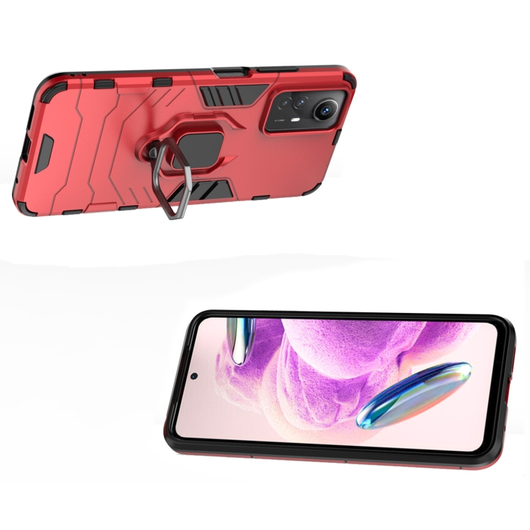 SKLO + PUZDRO 2v1 pre Xiaomi Redmi Note 12S - Tvrdené RING ARMOR červené