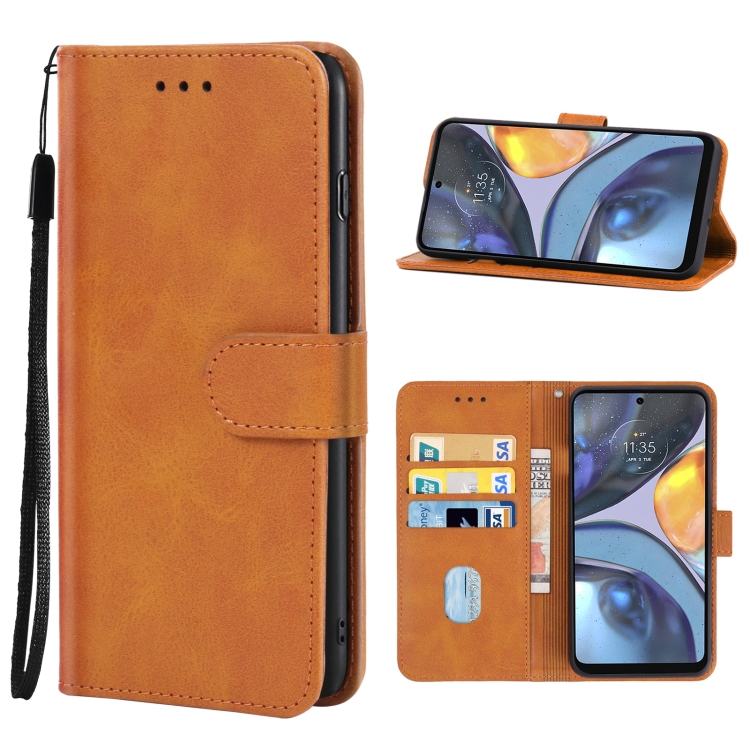 Knižkové puzdro pre Motorola Moto G22 - Solid hnedé
