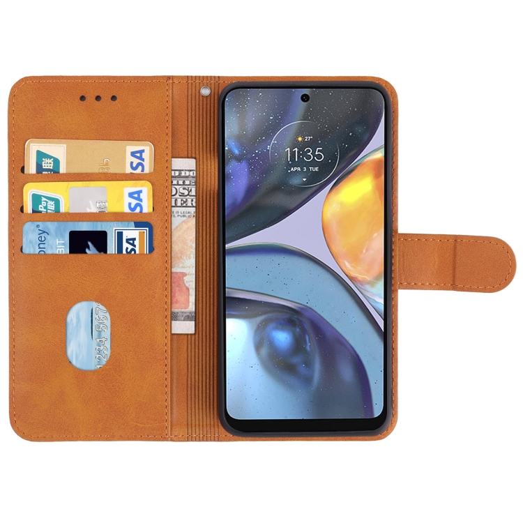 Knižkové puzdro pre Motorola Moto G22 - Solid hnedé