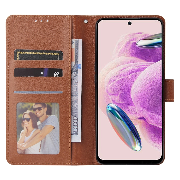 Knižkové puzdro pre Xiaomi Redmi Note 12S - Knižkové SOLID hnedé