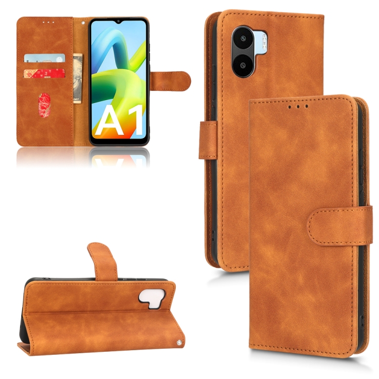 SKLO + PUZDRO 2v1 pre Xiaomi Redmi A1 / Redmi A2 - Knižkové SOLID hnedé