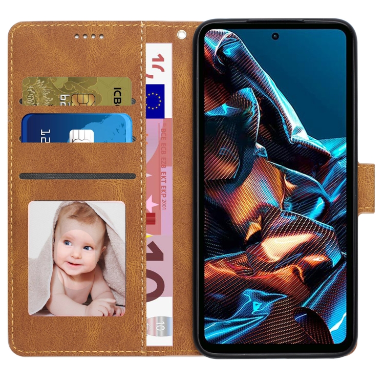SKLO + PUZDRO 2v1 pre Xiaomi Redmi Note 12 Pro 5G - Knižkové SOLID hnedé