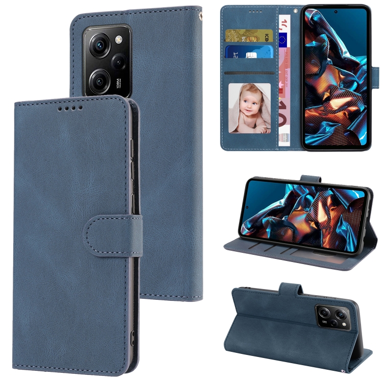 SKLO + PUZDRO 2v1 pre Xiaomi Redmi Note 12 Pro 5G - Knižkové SOLID modré