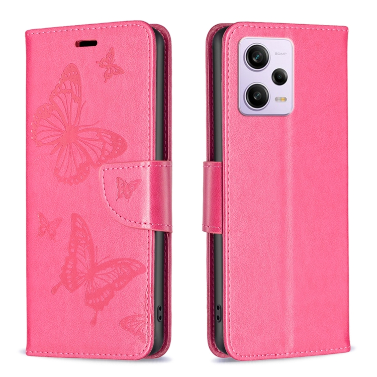 SKLO + PUZDRO 2v1 pre Xiaomi Redmi Note 12 Pro 5G - Knižkové BUTTERFLY ružové