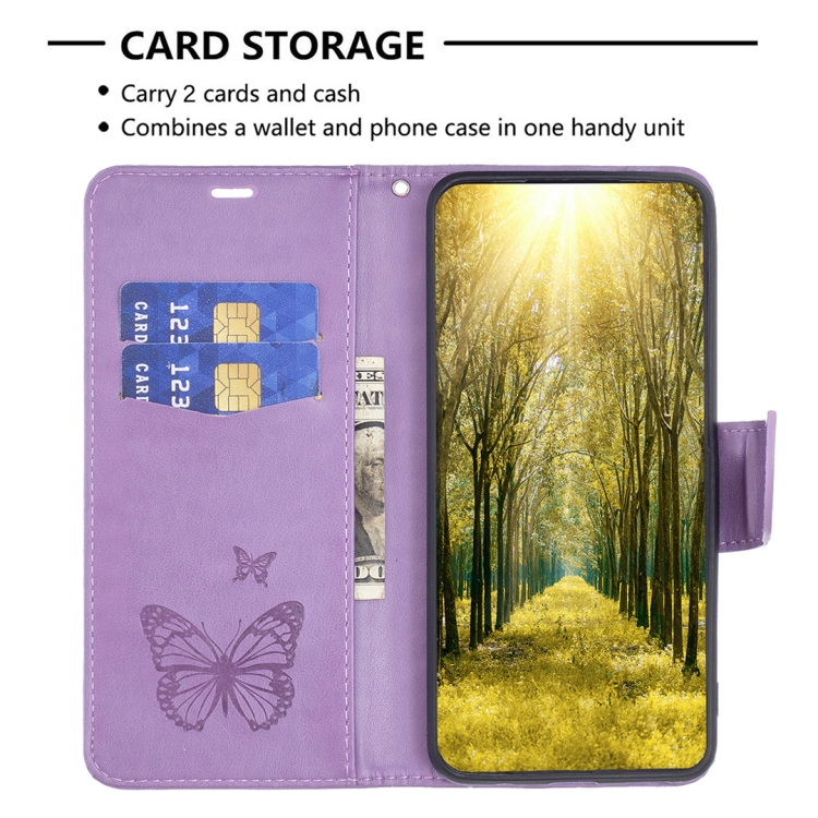 Knižkové puzdro pre Xiaomi Redmi Note 12 Pro 5G - Knižkové BUTTERFLY fialové