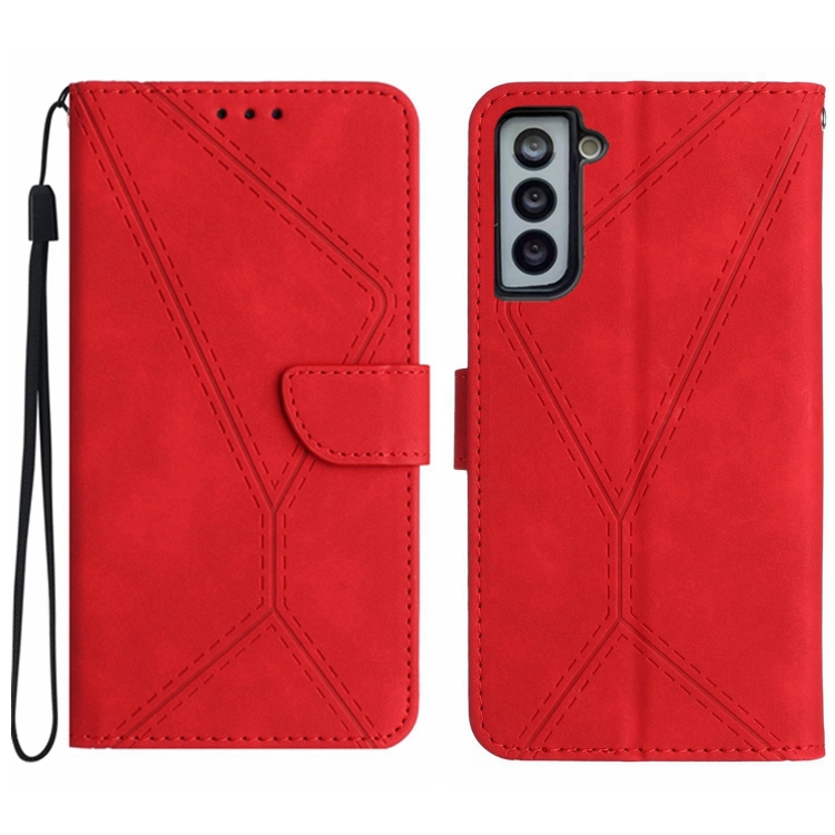 Knižkové puzdro pre Samsung Galaxy S21 - STITCHING červené
