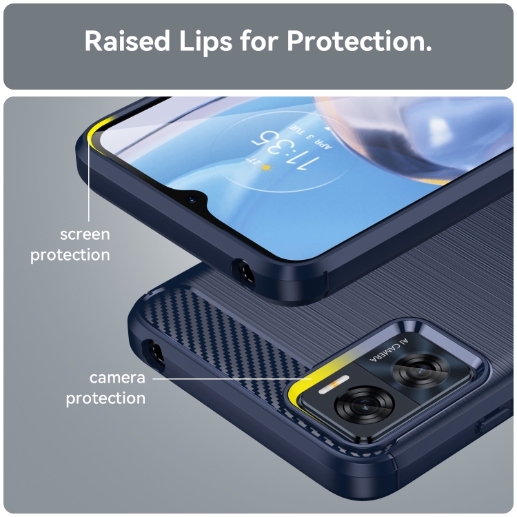 Tvrdený kryt pre Motorola Moto E22 / E22i - CARBON modrý