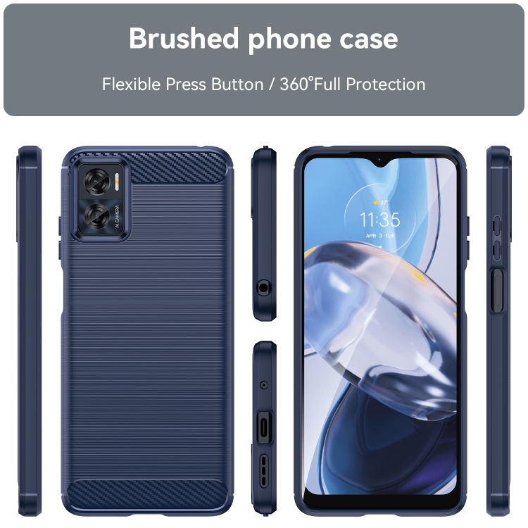Tvrdený kryt pre Motorola Moto E22 / E22i - CARBON modrý