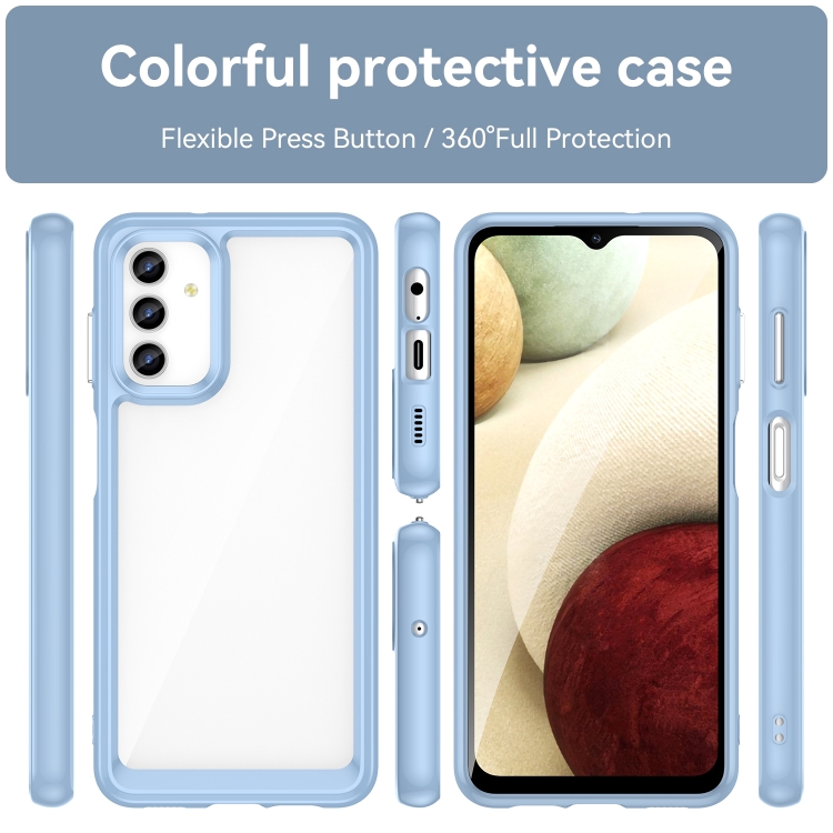 SKLO + PUZDRO 2v1 pre Samsung Galaxy A13 4G - Tvrdené SPACE modré