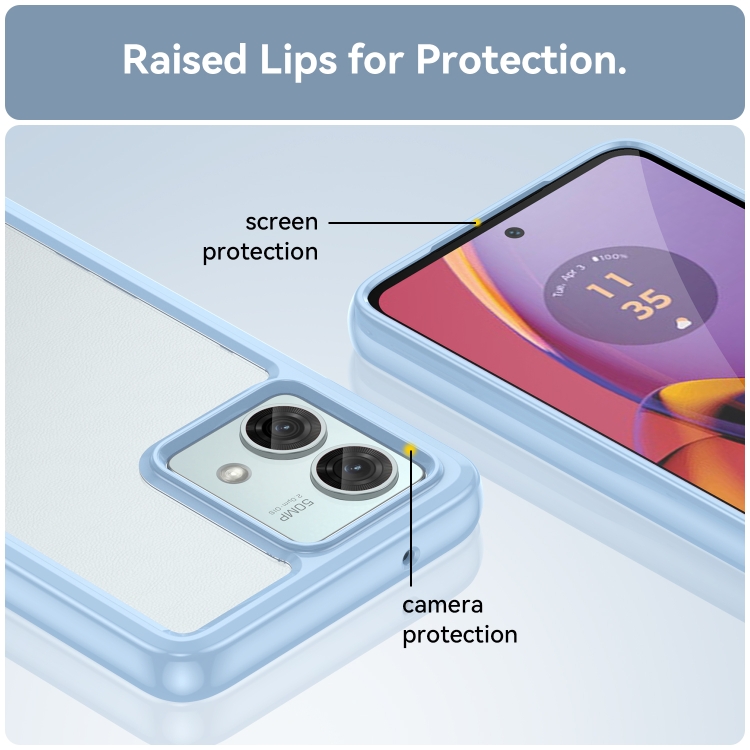 SKLO + PUZDRO 2v1 pre Motorola Moto G84 5G - Tvrdené FRAME modré