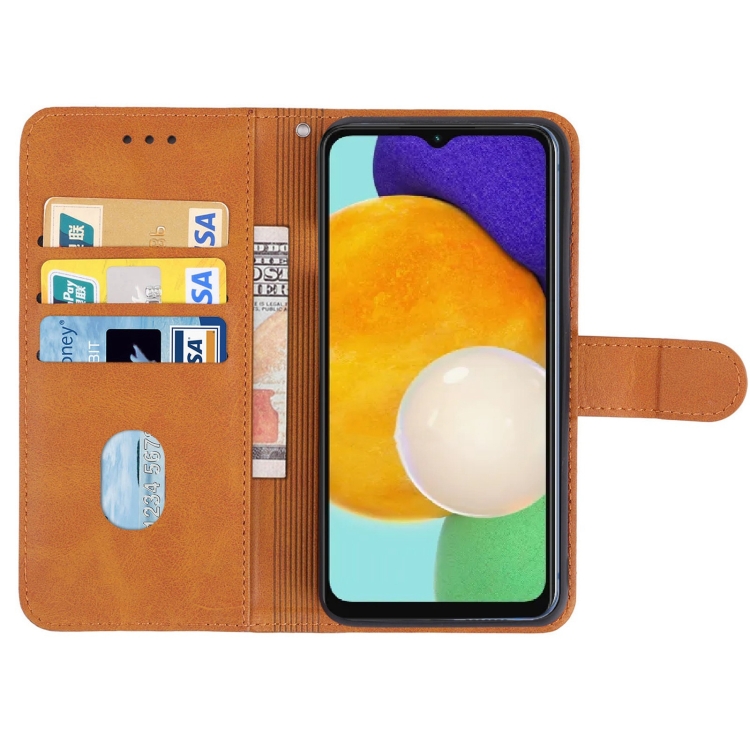 SKLO + PUZDRO 2v1 pre Samsung Galaxy A13 5G / A04s - Knižkové SOLID hnedé