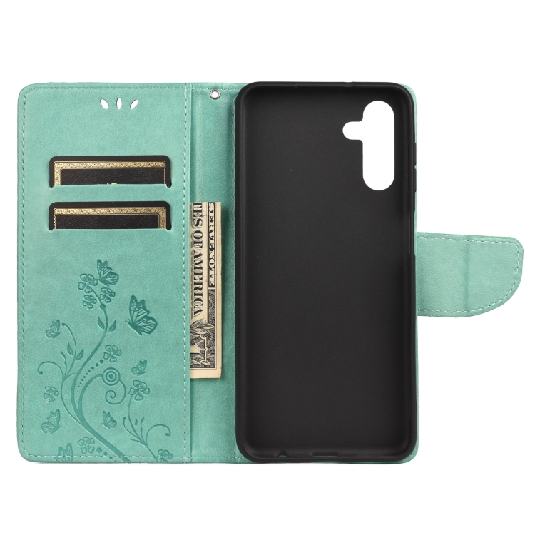 Knižkové puzdro pre Samsung Galaxy A13 5G / A04s - EMBOSSED zelené