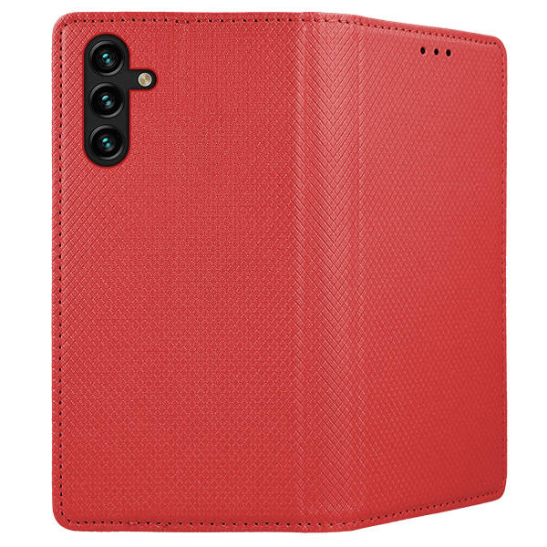 SKLO + PUZDRO 2v1 pre Samsung Galaxy A25 5G - Knižkové puzdro MAGNET červené