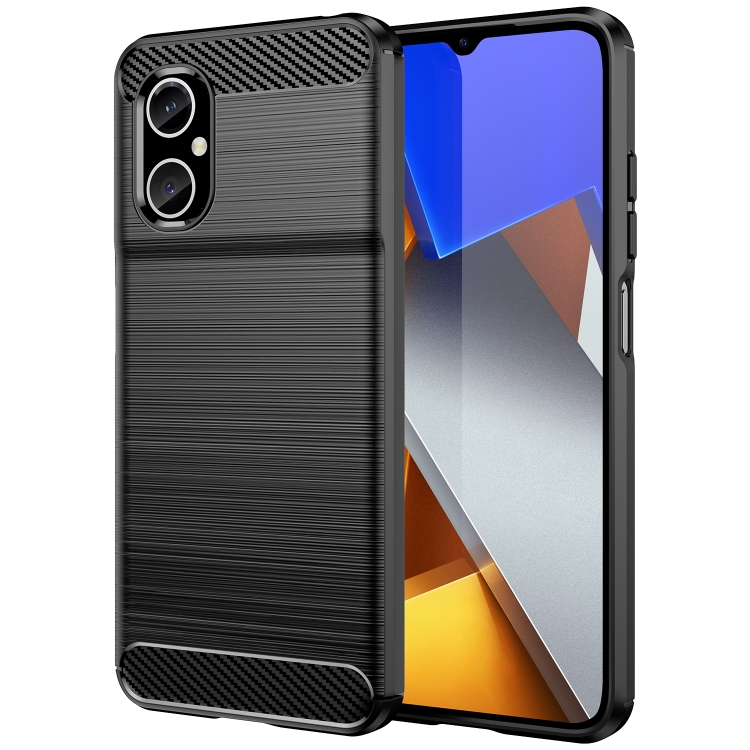 SKLO + PUZDRO 2v1 pre Xiaomi Poco M4 5G - Silikónové CARBON čierne