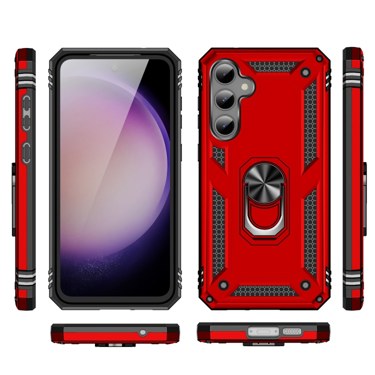 Tvrdený kryt pre Samsung Galaxy S23 FE - RING ARMOR červený