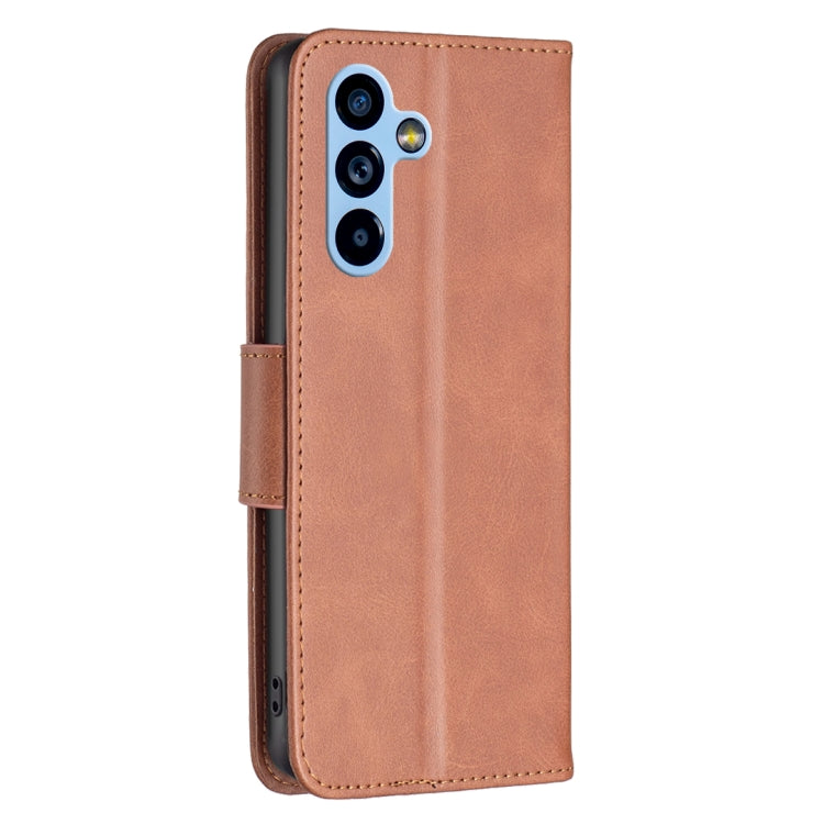 LAMBSKIN Knižkové puzdro pre Samsung Galaxy A54 5G - hnedé