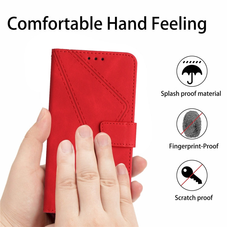 STITCHING Knižkové puzdro pre Samsung Galaxy A13 5G / A04s - červené