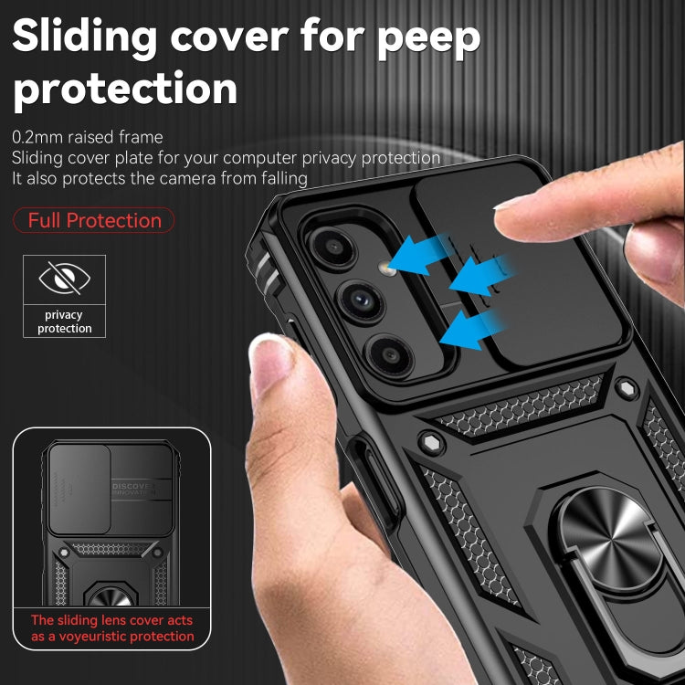 SLIDING Tvrdený kryt pre Samsung Galaxy A14 / A14 5G - čierny