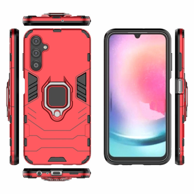 RING HOLDER ARMOR Tvrdený kryt pre Samsung Galaxy A25 5G - červený