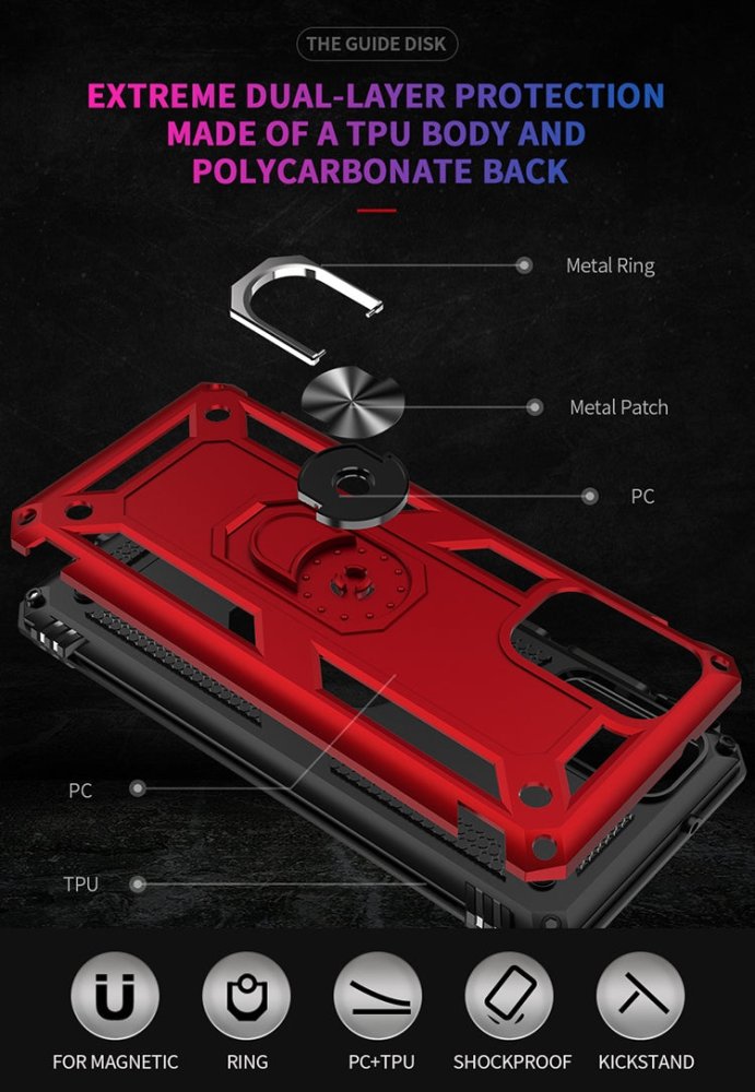 RING ARMOR Tvrdený kryt pre Samsung Galaxy S20 Plus - modrý
