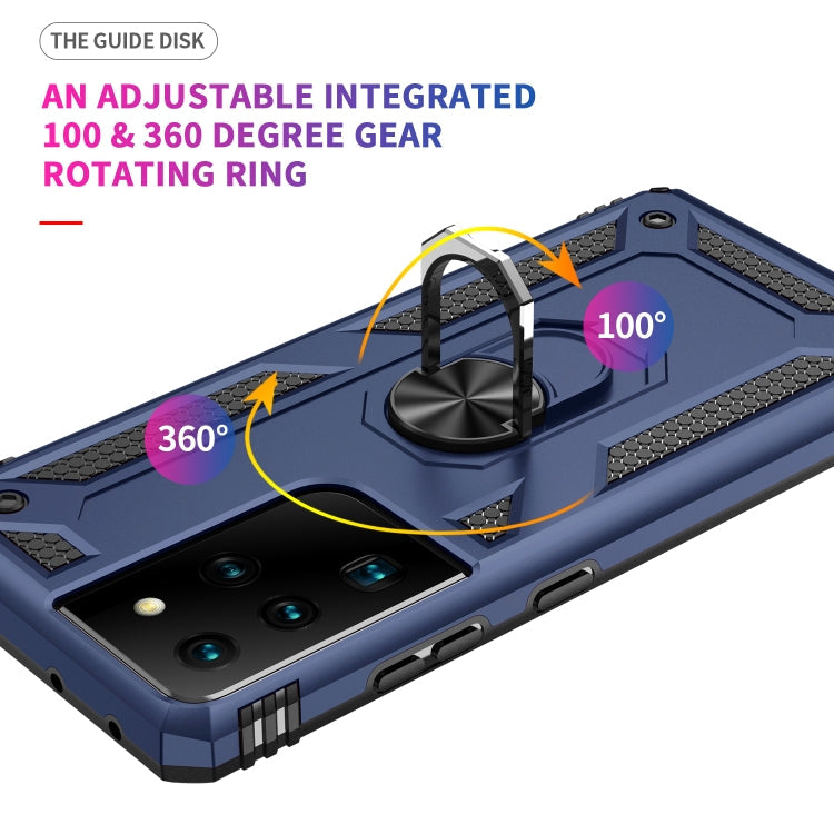 RING ARMOR Tvrdený kryt pre Samsung Galaxy S21 Ultra 5G - modrý